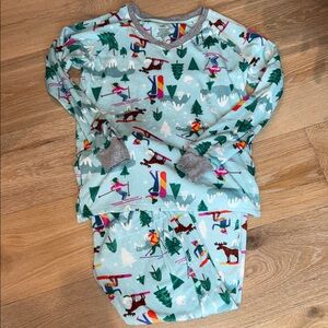 Cuddl Duds Kids Ski Adventure Pajama Set - Blue and Green